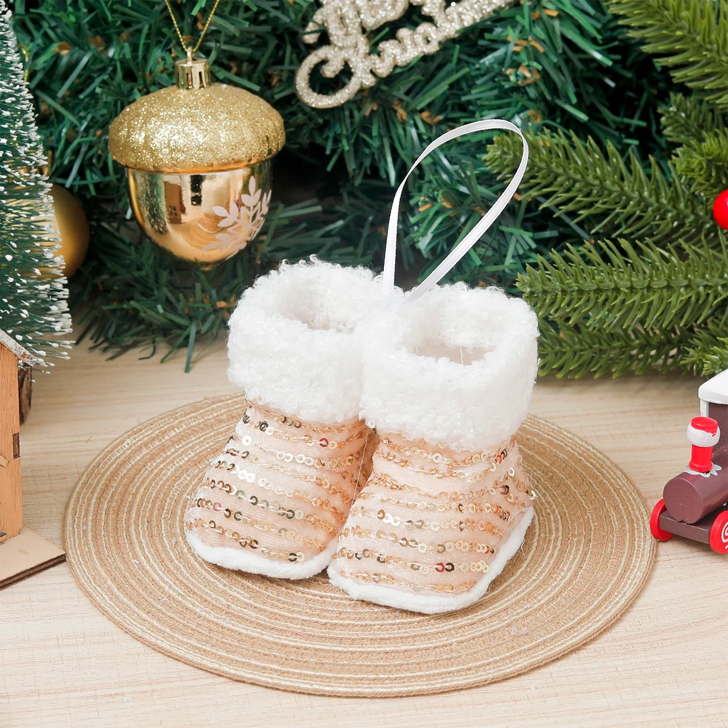 Glitter Shiny Cute Christmas Shoe Decorations