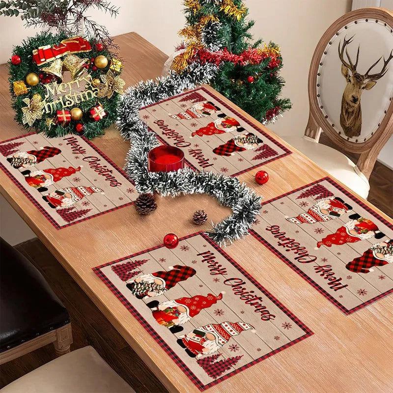 Linen Christmas Placemats Decorations for Home 2025