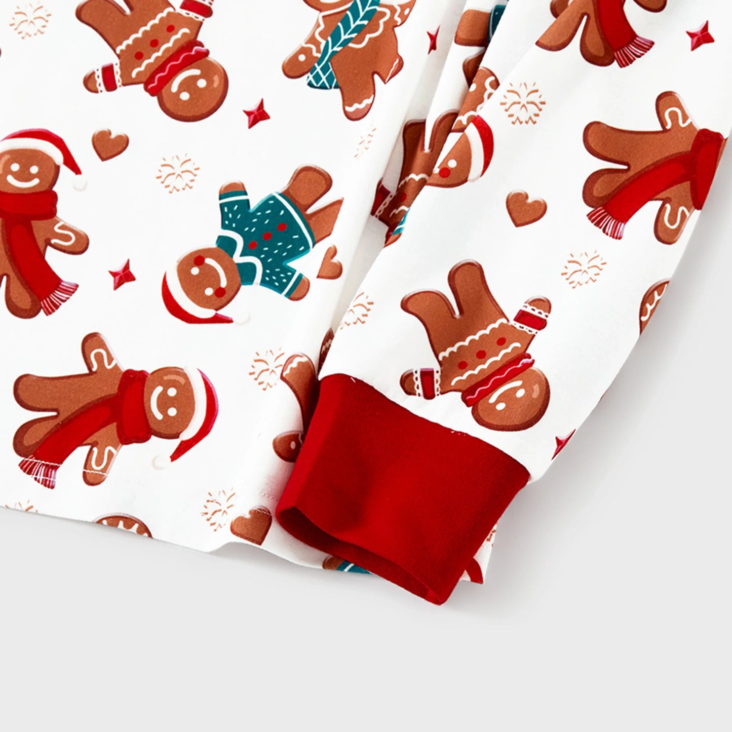 Family Matching Christmas Pajama Set Gingerbread Man Print