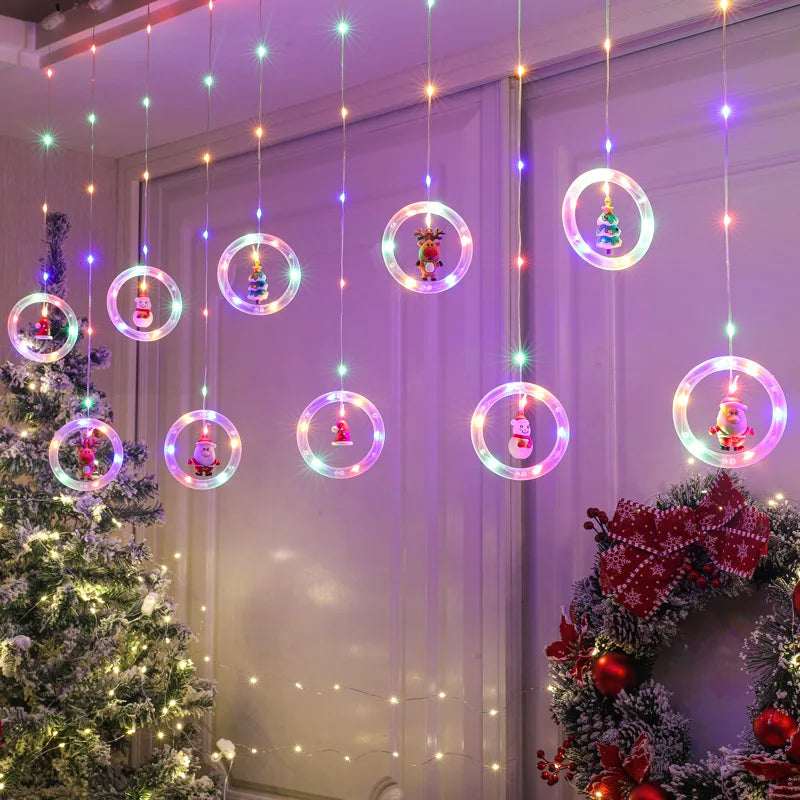 Christmas Lights String Curtain USB Plug Holiday Party