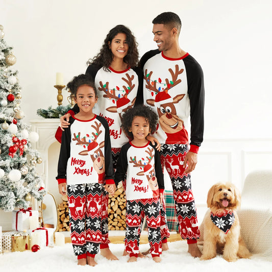 Reindeer Christmas Matching Family Pajamas