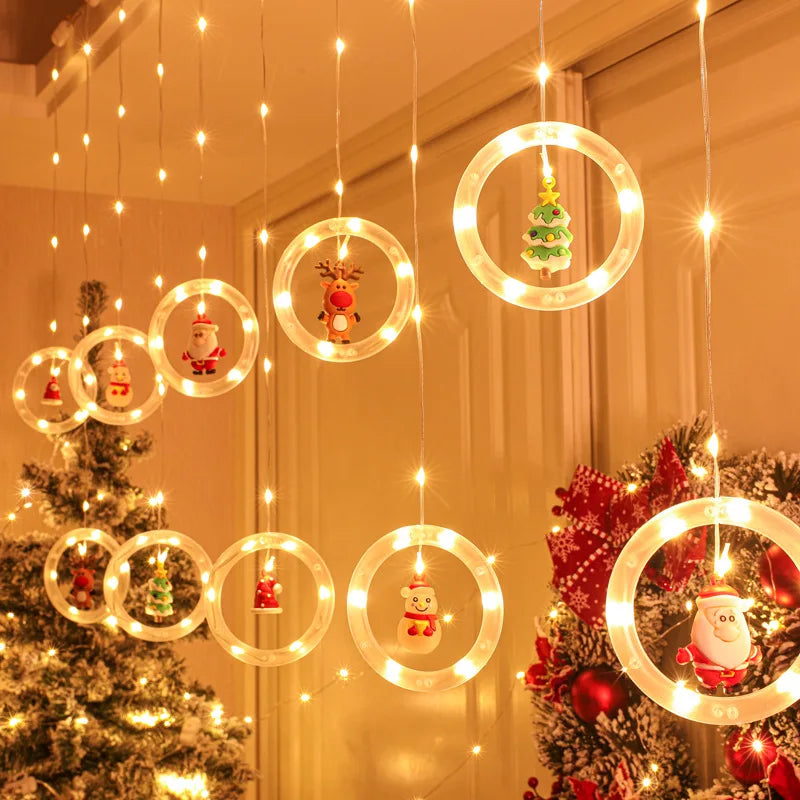 Christmas Lights String Curtain USB Plug Holiday Party