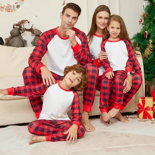 Plaid Print Christmas Pajamas Sets