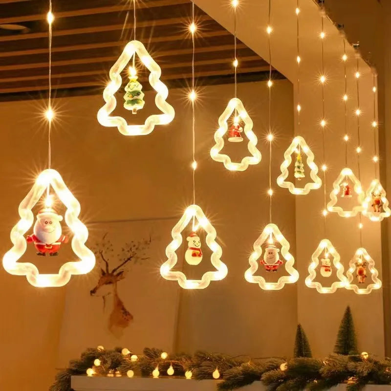Christmas Lights String Curtain USB Plug Holiday Party