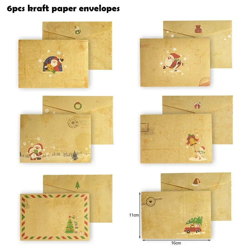 6-30pcs Christmas Paper Envelopes  & Letter Pads