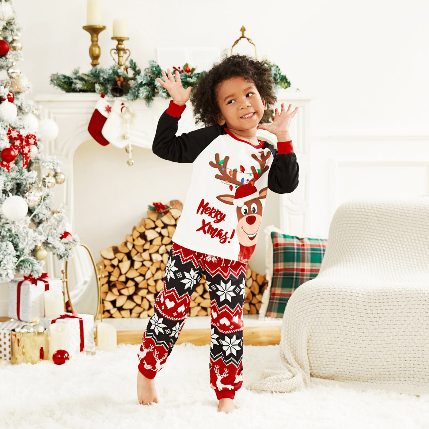 Reindeer Christmas Matching Family Pajamas