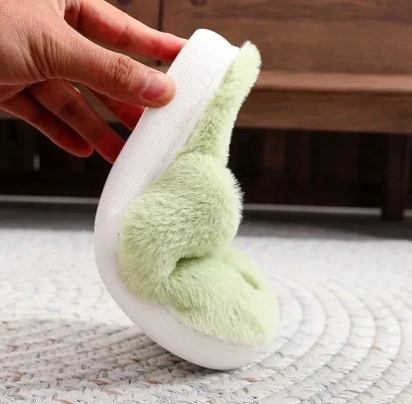 Christmas Grinch Plush Slippers Women