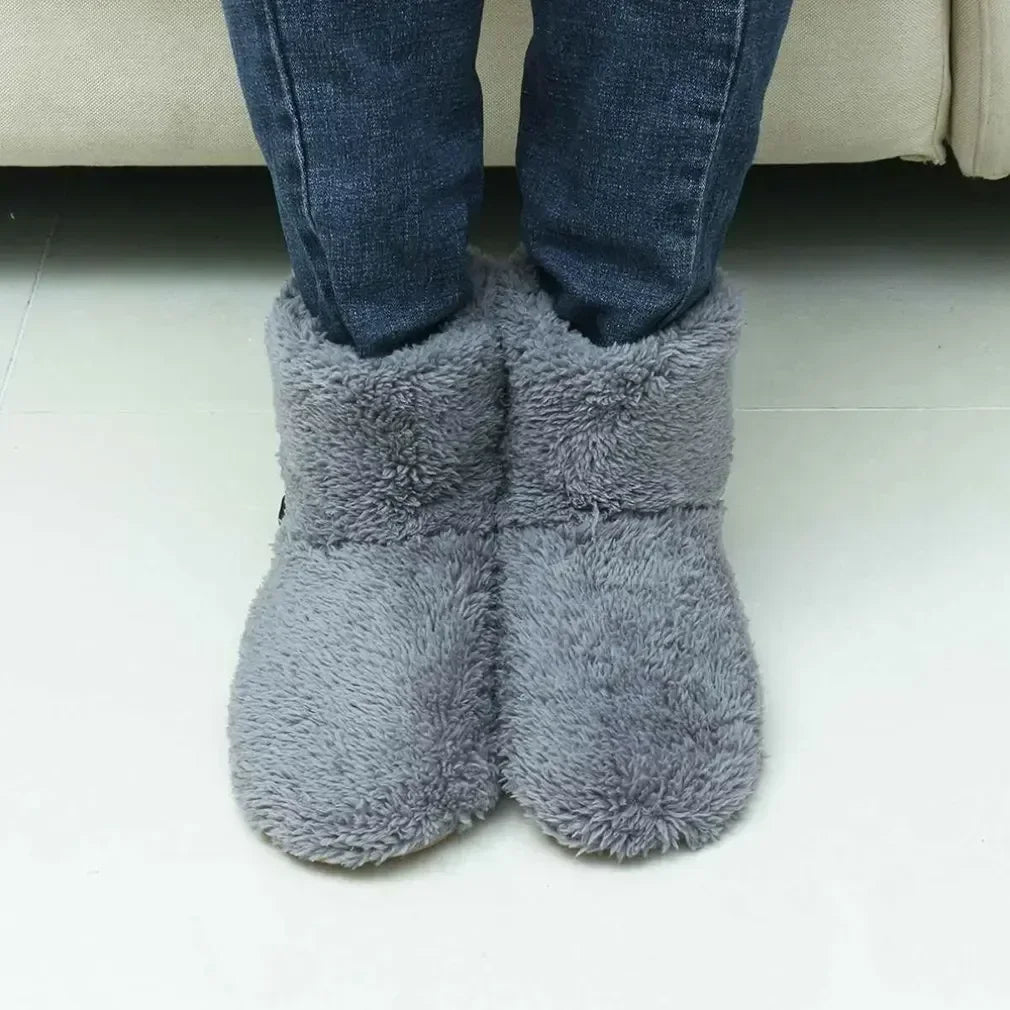 USB Rechargeable Foot Warming Shoes Men Women