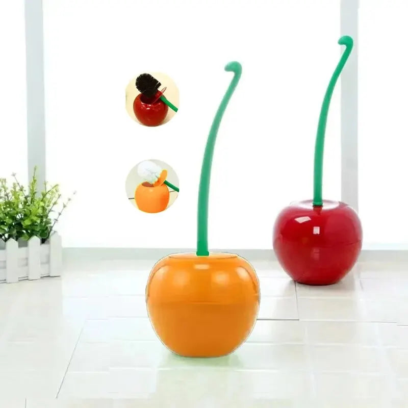 1pc Red Toilet Brush Cherry Shape