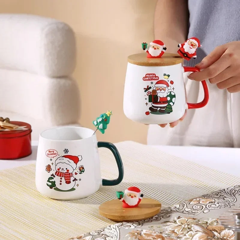 2025 Christmas Gift Set - Ceramic Mug Cup with Lid And Spoon