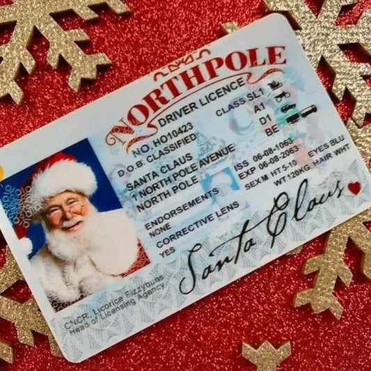 Santa Claus Flying Driver's License