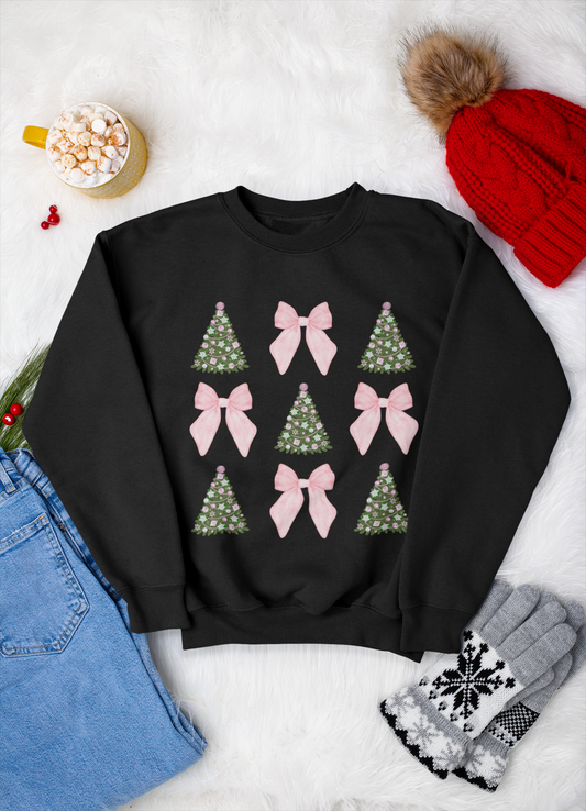 Pink Bow Christmas Sweatshirt