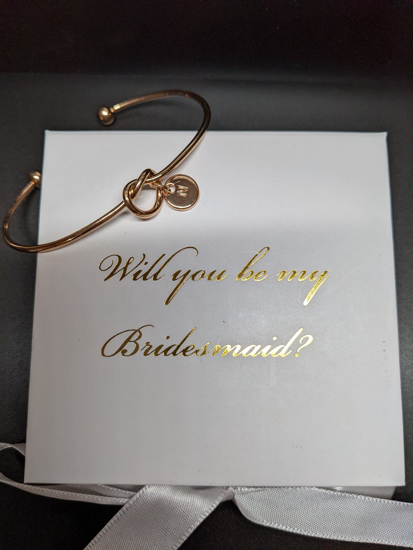 Will You Be My Bridesmaid Tie The Knot Initial Bracelet/Bachelorette Party/Bridesmaid Proposal/Trending Now/Wedding/Shower