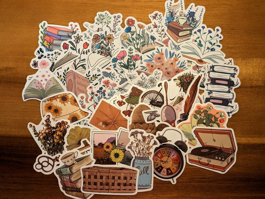 Assorted vintage scrapbook stickers/Bottle Laptop Notebook Stickers/Scrapbook supplies/Card making