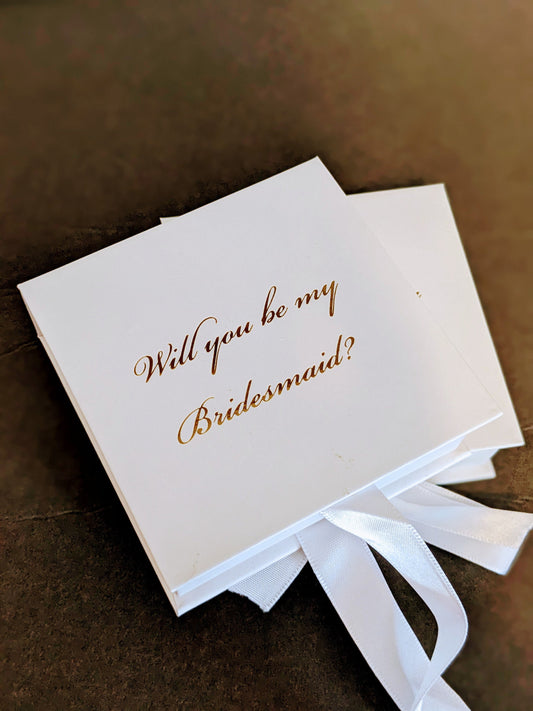 Bridesmaid Proposal Box/Jewelry Box/Will You Be My Bridesmaid/Proposal Idea/Bachelorette Party/Bride To Be/Bridal Shower