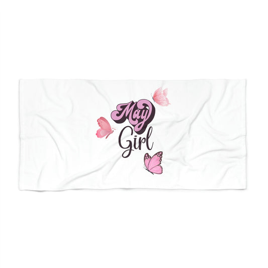 May Girl Beach Towel/May Gir Birthday Present Idea/Gifts For Her/Mother's Day Gift/Birthday Girl Towel Girls Trip/Summer Towel