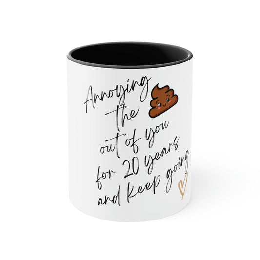 Anniversary Gift/Friendship Present/Accent Coffee Mug, 11oz/Birthday Marriage Funny Gift/20 Years