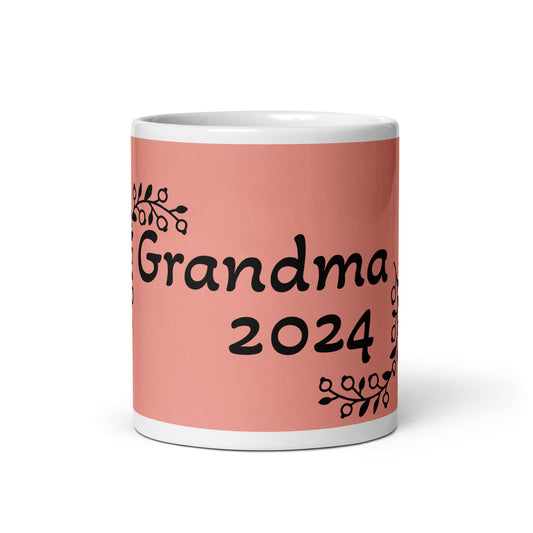 Grandma To Be 2024 Glossy Mug/Grandmother Gift/Present From Mommy/Pregnancy Reveal/Baby Coming Announcement/Mother's Day