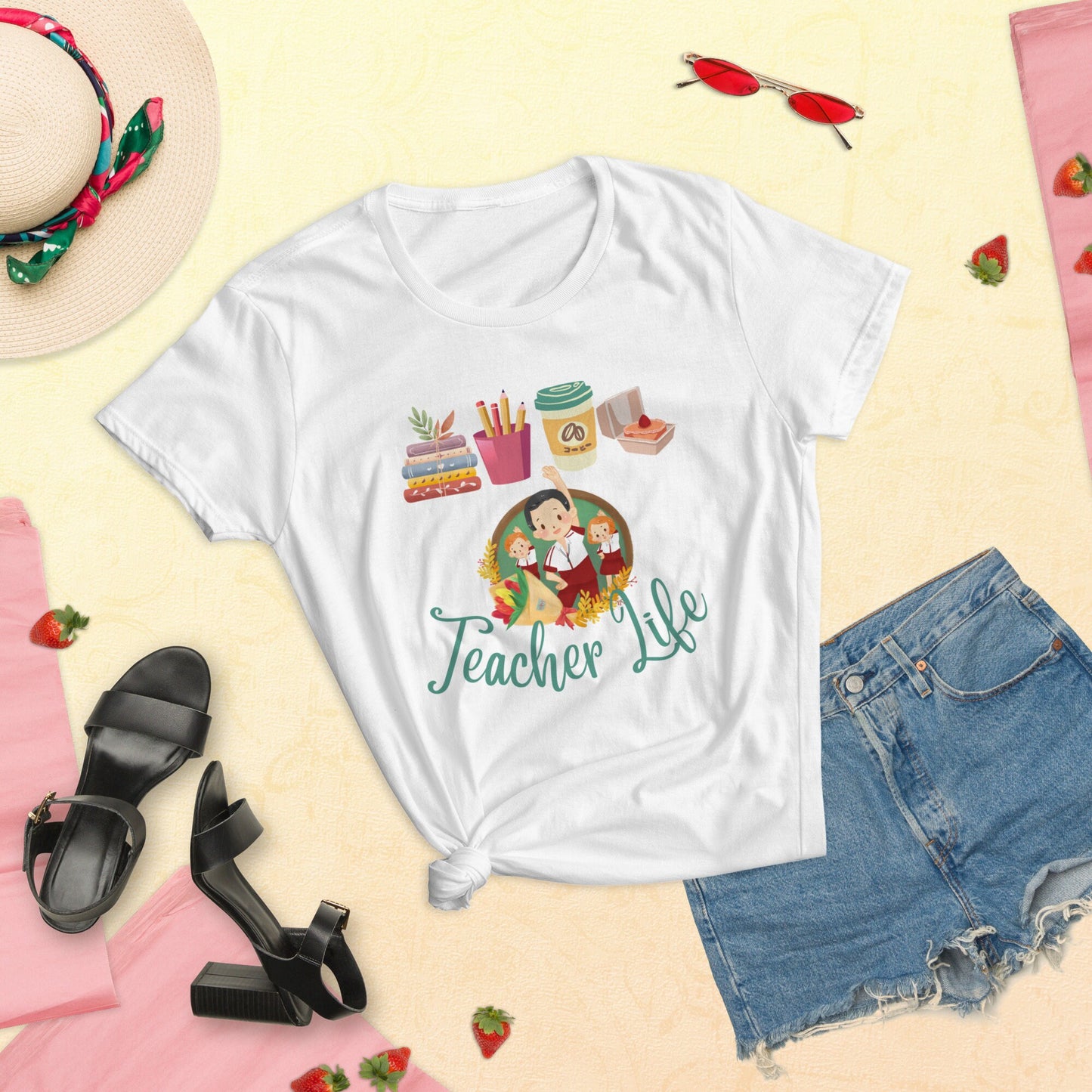 Teacher Life Customized T-shirt/End Of School Gift For Teacher/Teacher Appreciation Week Present/Best Teacher/Thank you