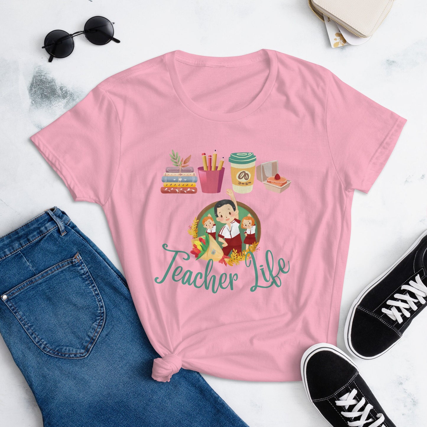 Teacher Life Customized T-shirt/End Of School Gift For Teacher/Teacher Appreciation Week Present/Best Teacher/Thank you