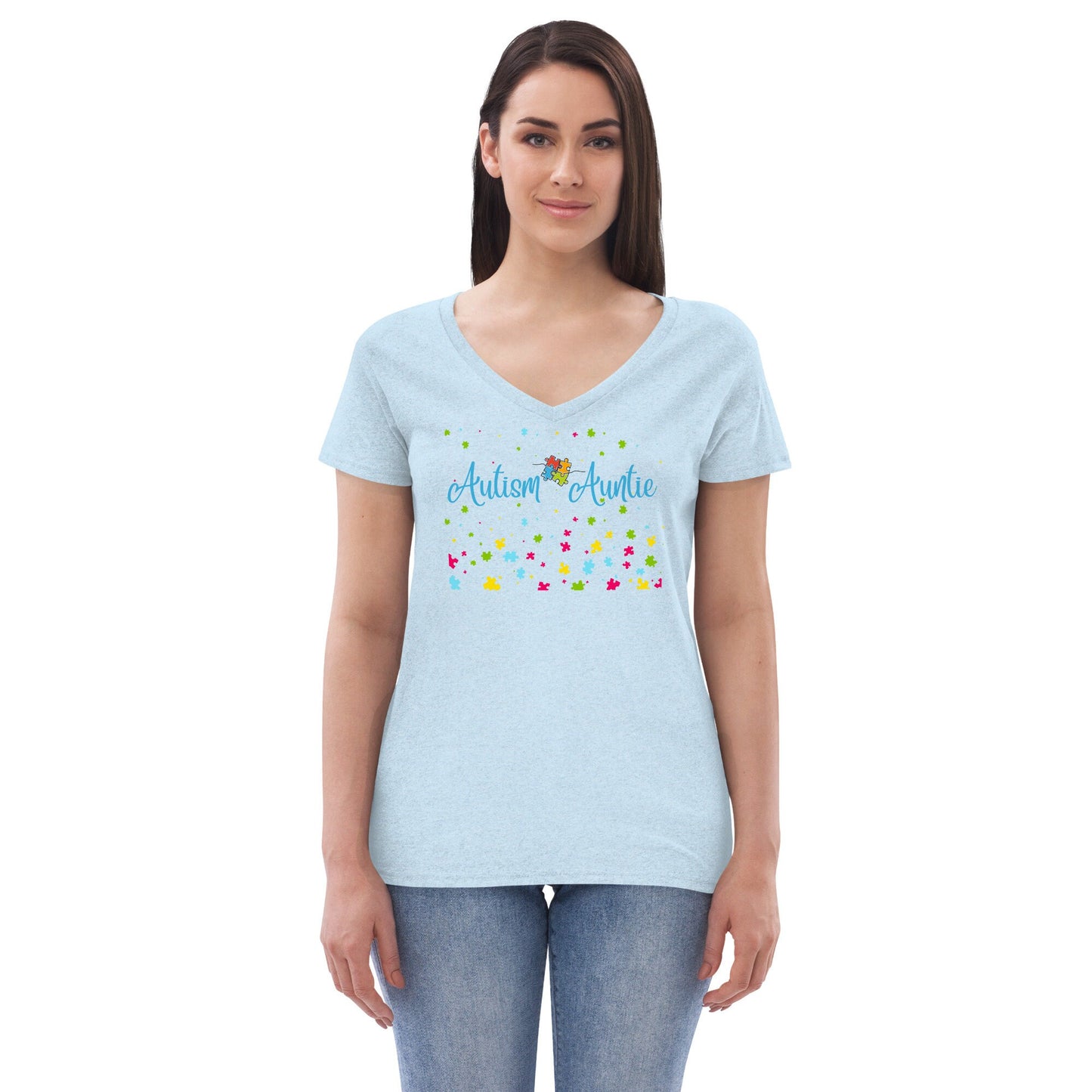 Autism Auntie V-Neck T-shirt