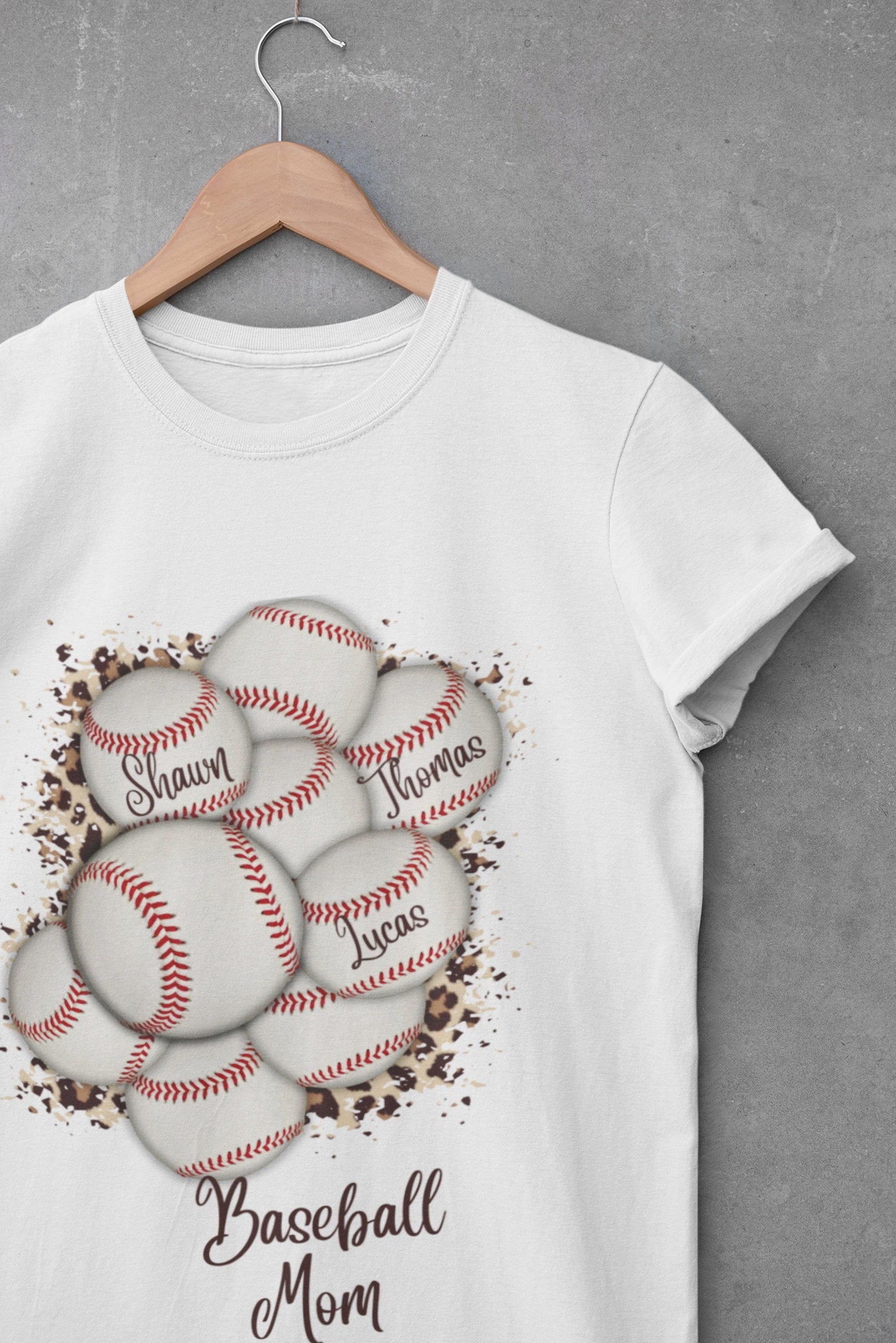 Baseball Mom Custom T-shirt With Names/Mother's Day Gift/Baseball Outfit/Boy Mama Birthday Present/Baseball Player