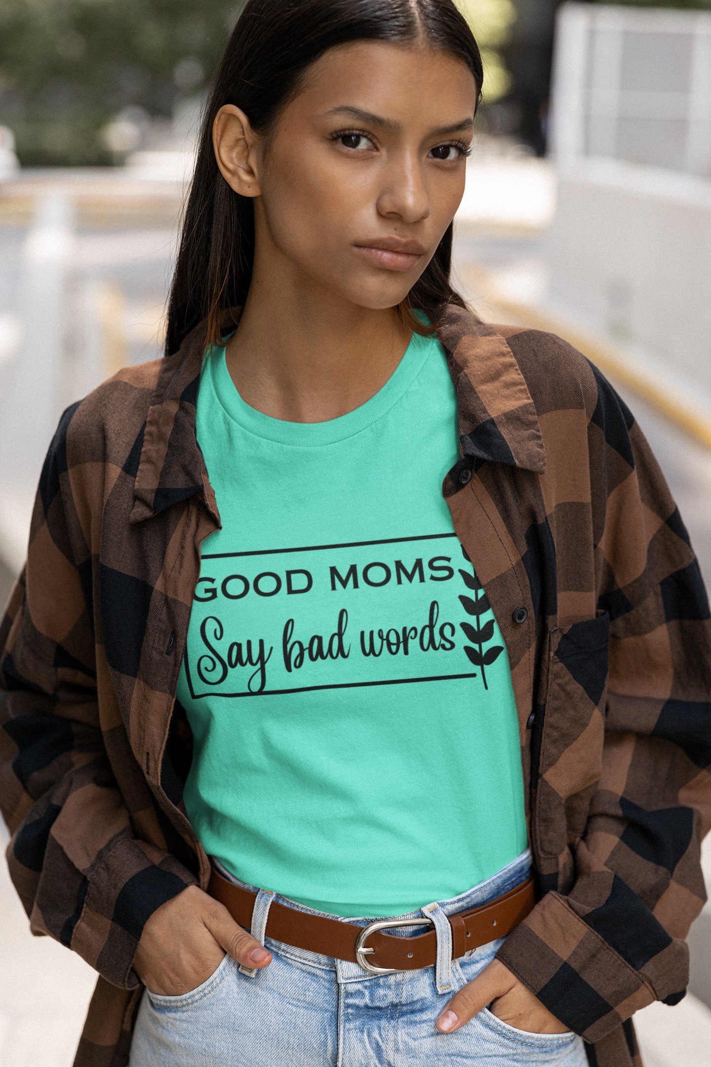 Good Moms Say Bad Words Personalized T-shirt/Customized Mama Shirt/Mother's Day Gift Idea/Birthday Present For Moms/Gifts For Her