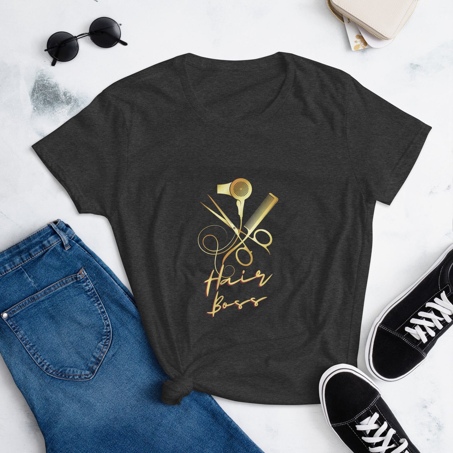 Hair Boss Personalized T-shirt/Hair Stylist Customized Shirt/Salon Hair Birthday Present/Gift Idea For Her/Mother's Day Gift/Boss