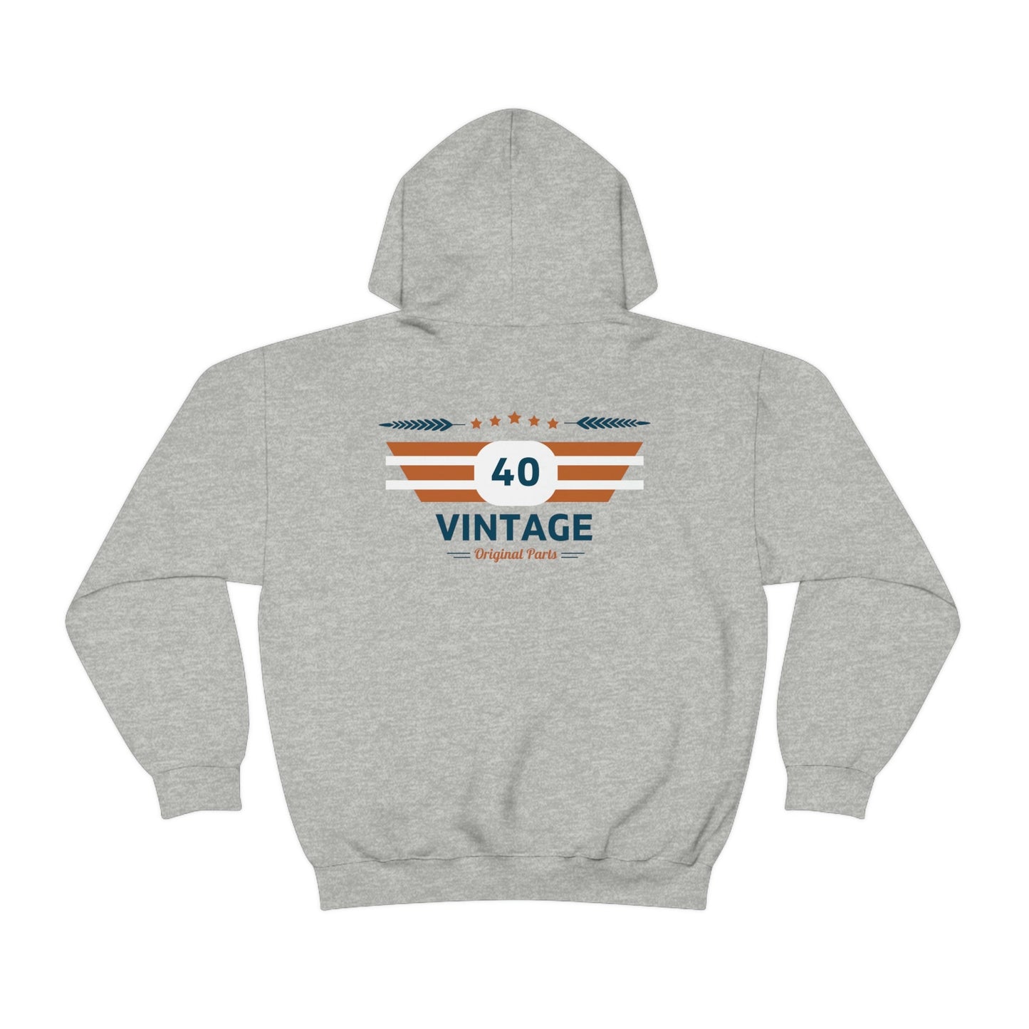 Vintage 40th Birthday Unisex Heavy Blend Hooded Sweatshirt/Happy 40/Gift Idea/Personalized Hoodie/Customized 40 Vintage Hoodie