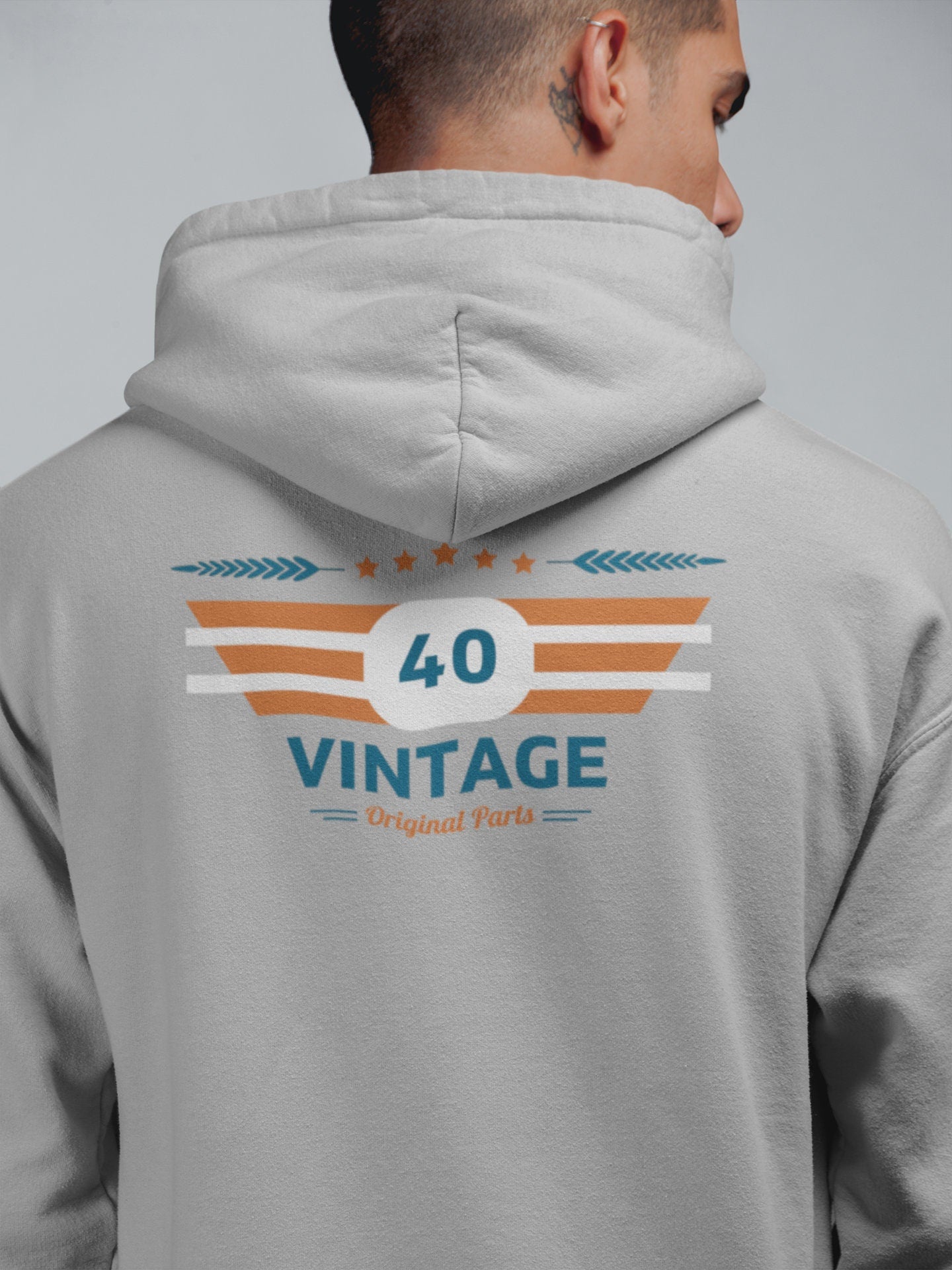 Vintage 40th Birthday Unisex Heavy Blend Hooded Sweatshirt/Happy 40/Gift Idea/Personalized Hoodie/Customized 40 Vintage Hoodie