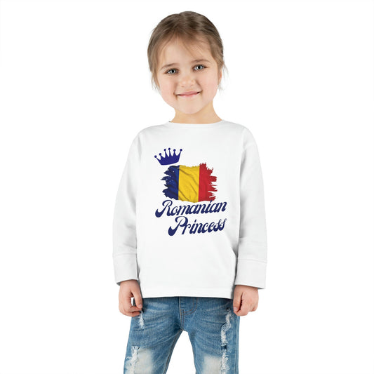 Romanian Girl Long Sleeve T-shirt/Romanian Kids/Romania Flag Souvenir Shirt/Toddler Outfit/Birthday Present/Gifts For Romanians