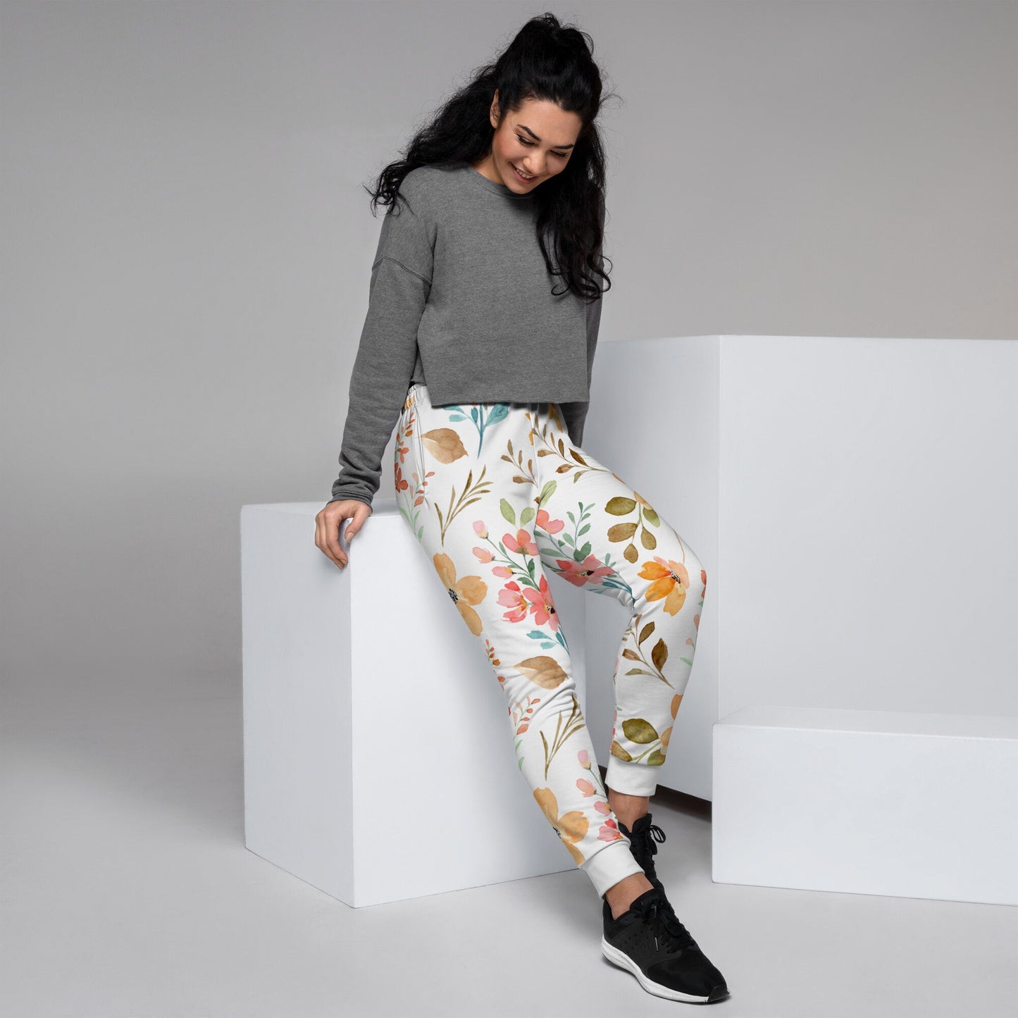 Flower Women's Joggers/Trending Now/Flower Customized Pants/Birthday Present/Gift Ideas For Her/Flower Lovers/Best Friend Gift