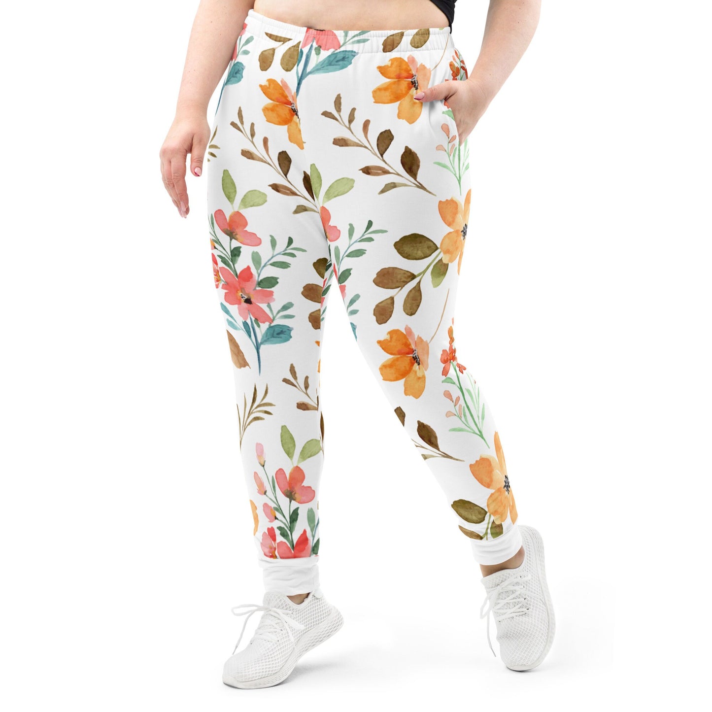 Flower Women's Joggers/Trending Now/Flower Customized Pants/Birthday Present/Gift Ideas For Her/Flower Lovers/Best Friend Gift