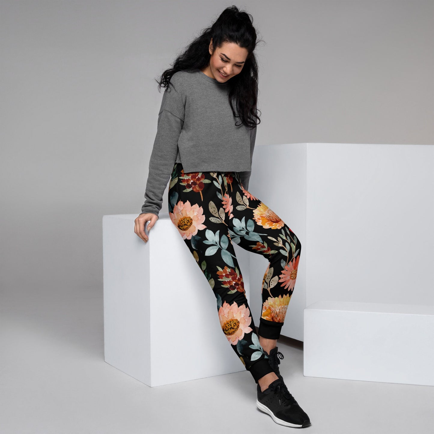 Flower Power Women's Joggers/Trending Now/Flower Customized Pants/Birthday Present/Sister Gift Idea/Flower Lovers/Clothing