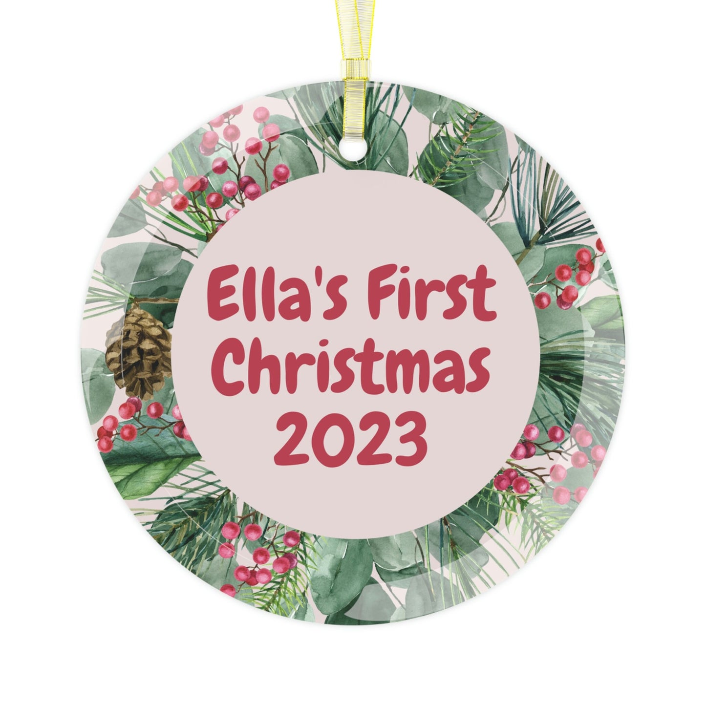 Baby Personalized Name Christmas Ornament/Customized Glass Ornament/Trending Now/Baby's First Christmas/Baby Shower Gift Idea