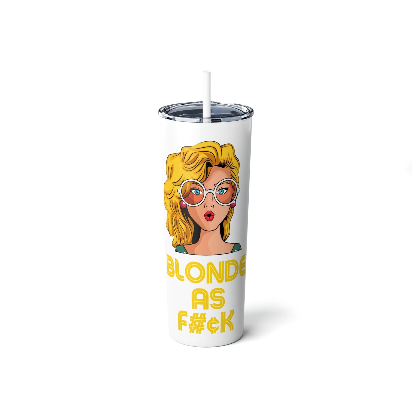 Blonde Skinny Steel Tumbler With Straw 20oz/Blondie Pets Cup/Customized Blonde Bestie Present/Birthday Gift Idea/Best Friends