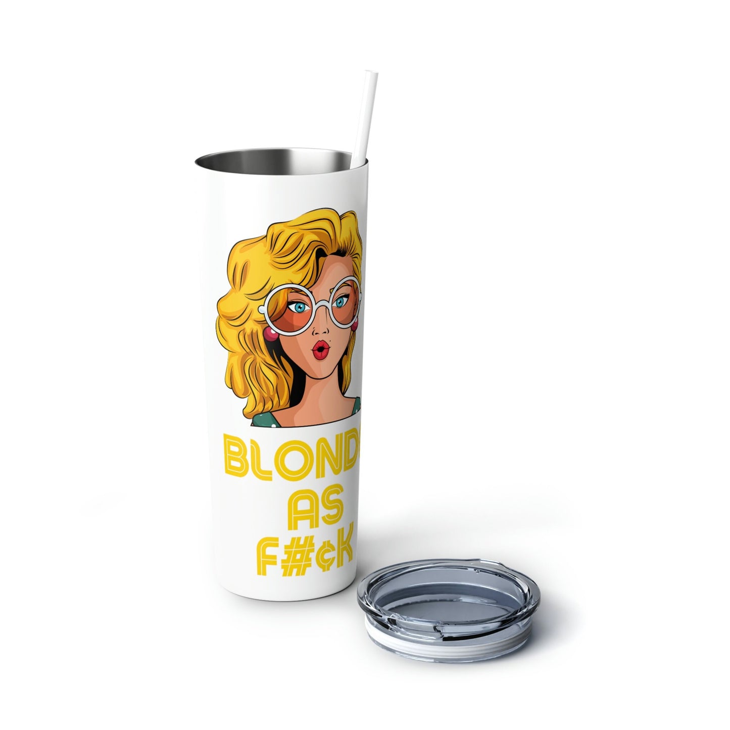 Blonde Skinny Steel Tumbler With Straw 20oz/Blondie Pets Cup/Customized Blonde Bestie Present/Birthday Gift Idea/Best Friends