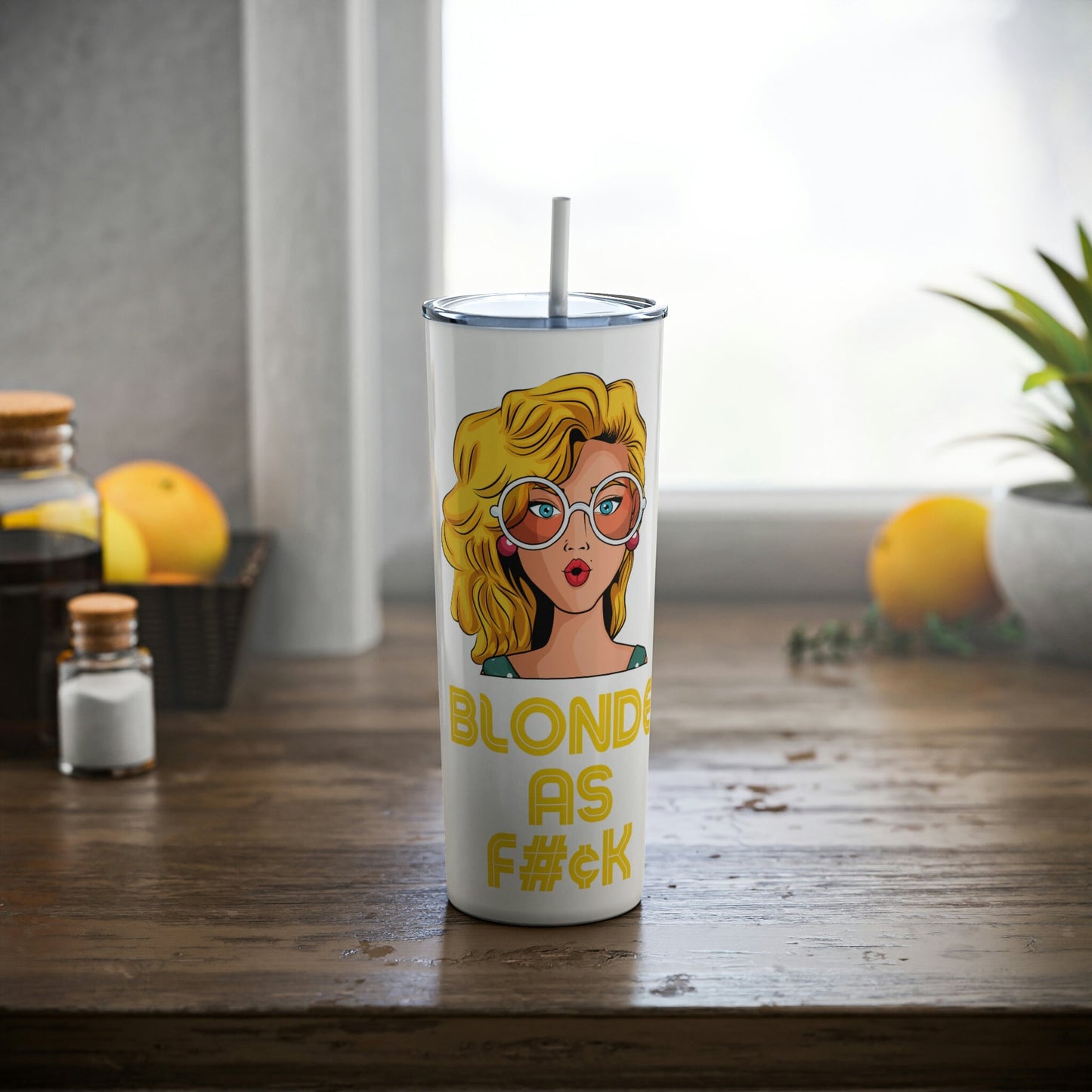 Blonde Skinny Steel Tumbler With Straw 20oz/Blondie Pets Cup/Customized Blonde Bestie Present/Birthday Gift Idea/Best Friends