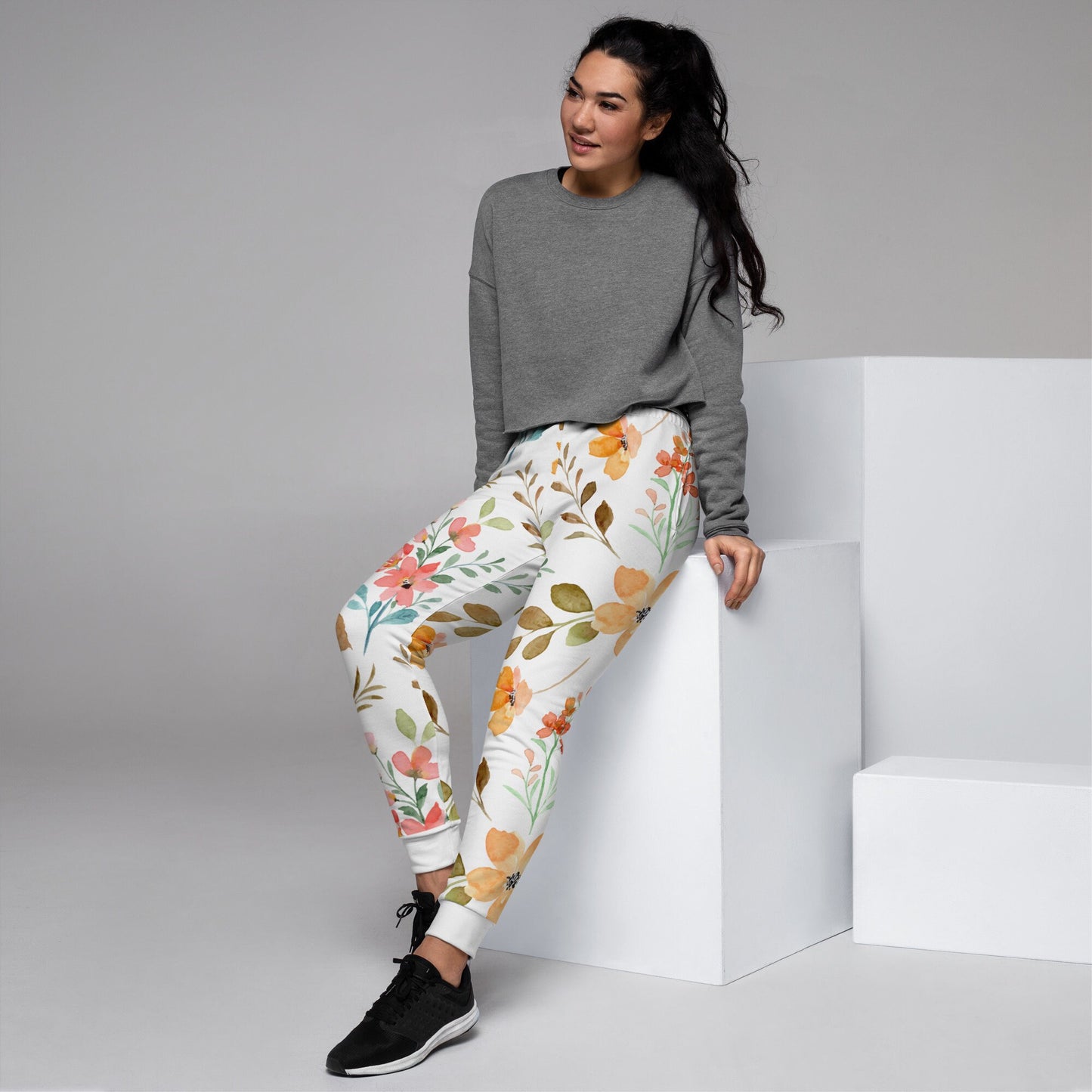 Flower Women's Joggers/Trending Now/Flower Customized Pants/Birthday Present/Gift Ideas For Her/Flower Lovers/Best Friend Gift