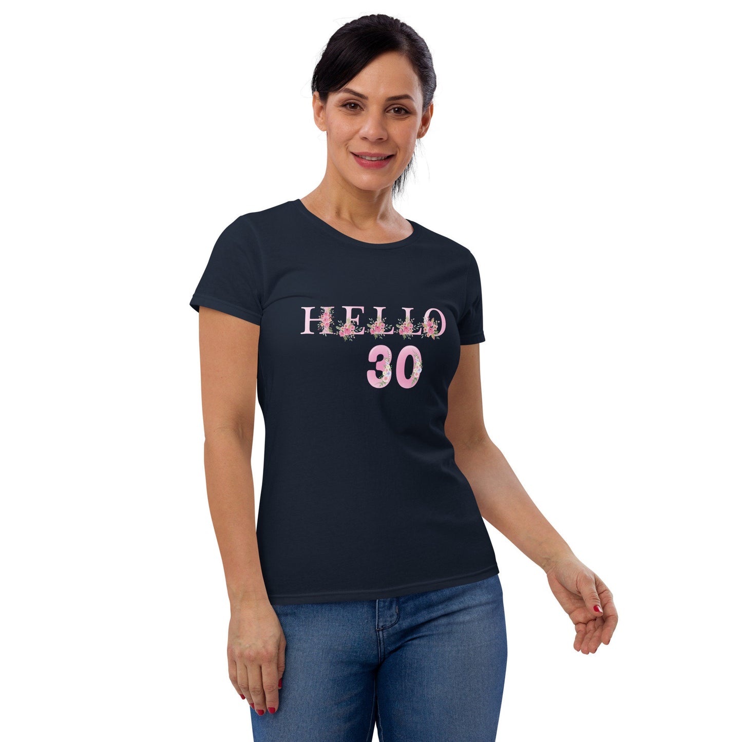 Hello 30 Personalized T-shirt/Fit Shirt/30th Birthday Customized T-shirt/30th Gift Idea/Custom Present/Trending Now/Party Outfit