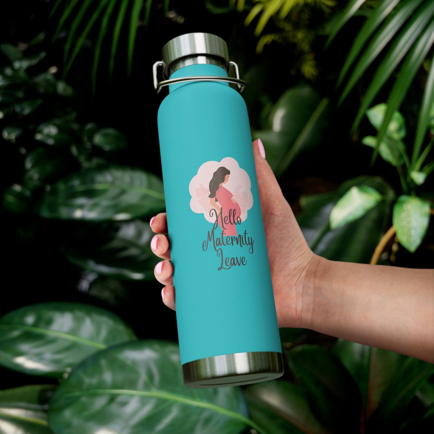 Hello Maternity Leave/ Copper Vacuum Insulated Bottle 22oz/Baby Shower Gift Idea/Mommy To Be/Pregnancy Reveal Idea/Trending Now