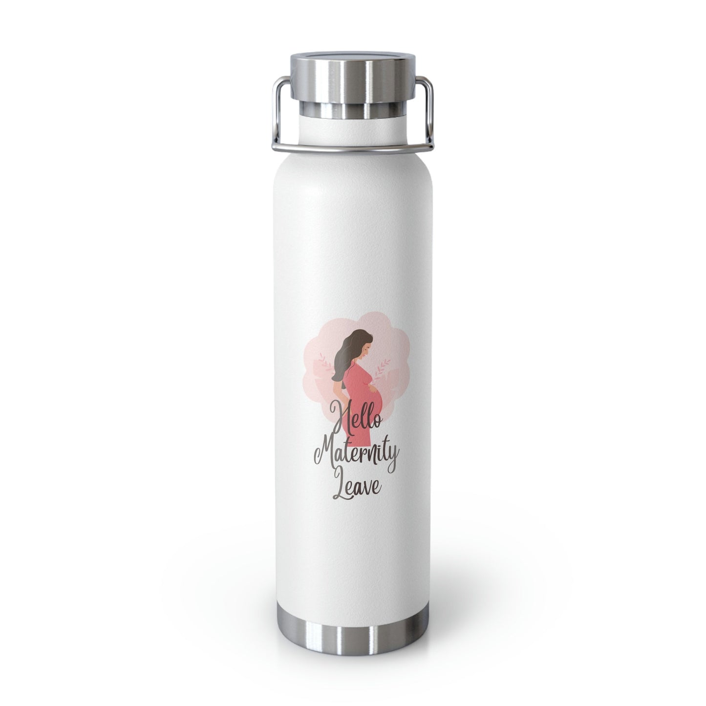 Hello Maternity Leave/ Copper Vacuum Insulated Bottle 22oz/Baby Shower Gift Idea/Mommy To Be/Pregnancy Reveal Idea/Trending Now