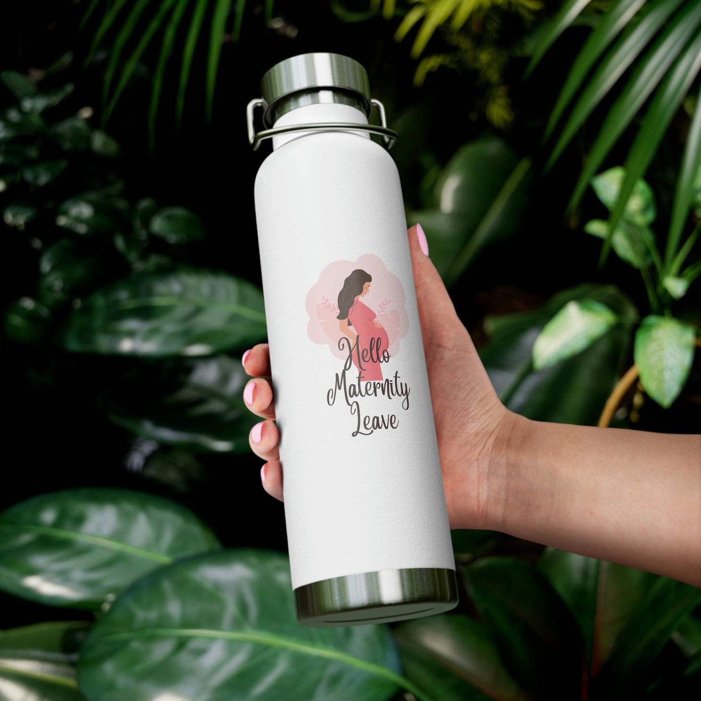 Hello Maternity Leave/ Copper Vacuum Insulated Bottle 22oz/Baby Shower Gift Idea/Mommy To Be/Pregnancy Reveal Idea/Trending Now