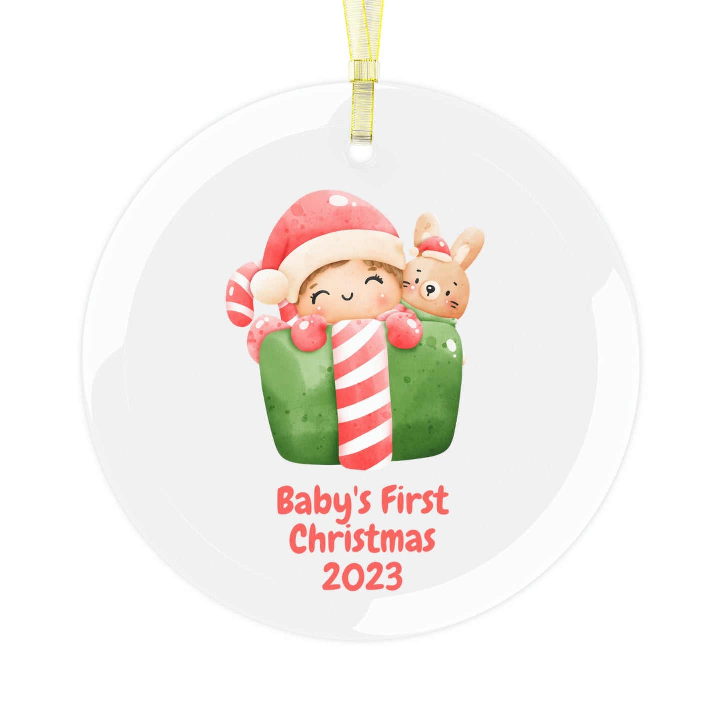 Baby's First Christmas Ornament/Personalized Glass Ornament/Baby Shower Gift Idea/Christmas Stocking/New Mommy Gift/Trending Now