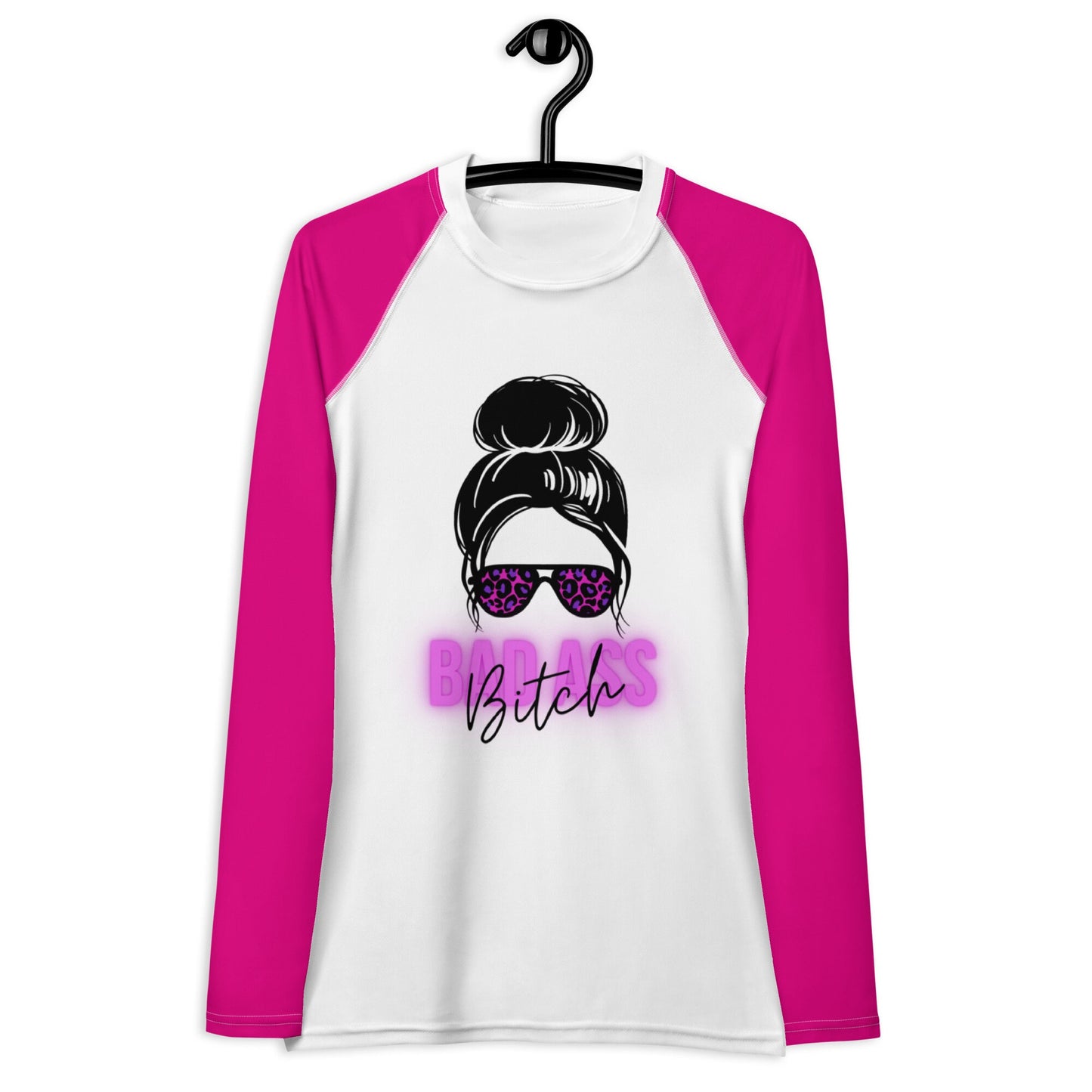 Bad Ass Bitch Women's Rash Guard/Wife Birthday Gift Idea/Bad Ass Mom Present/Bestie Beach Outfit/Sister Matching Rashguard Idea