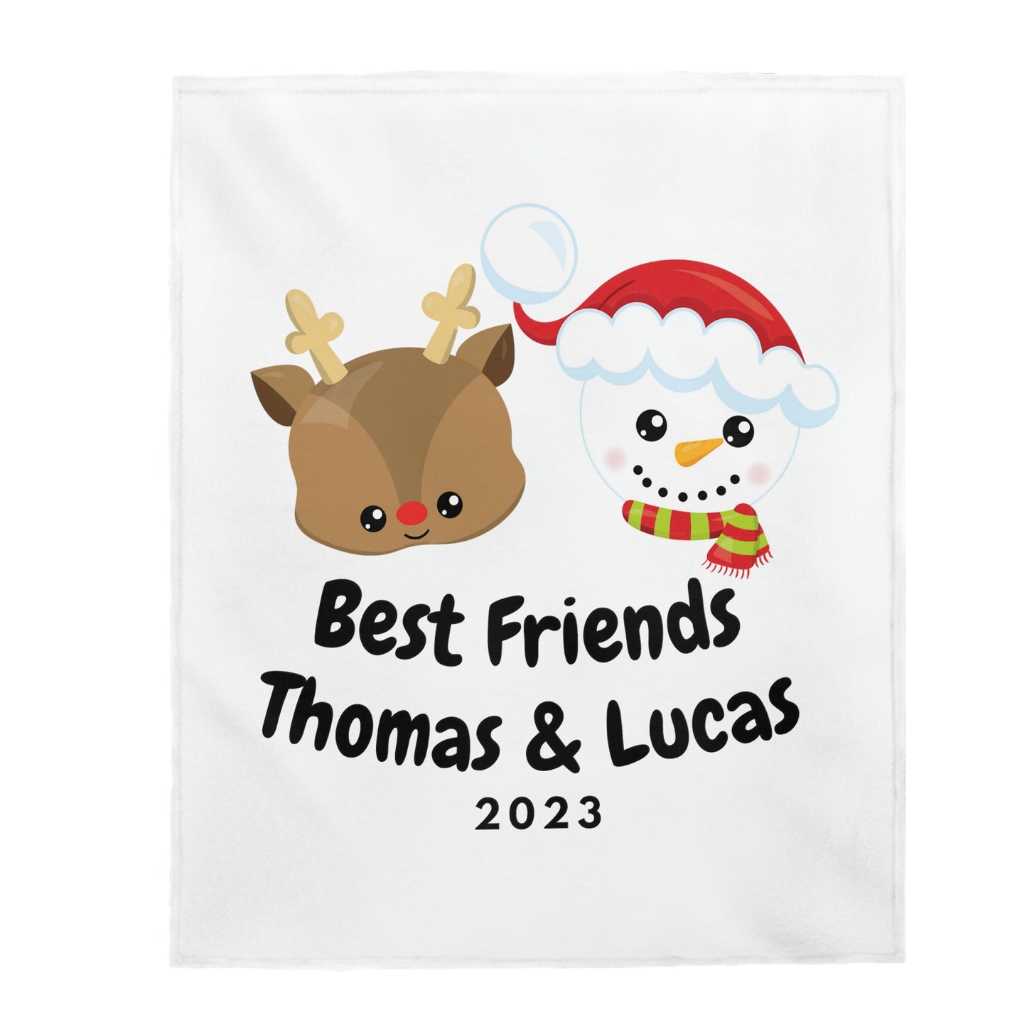 Best Friends Kids Christmas Gift Idea/Velveteen Plush Blanket/Personalized Blanket/Name Customized Present/Trending Now/Children