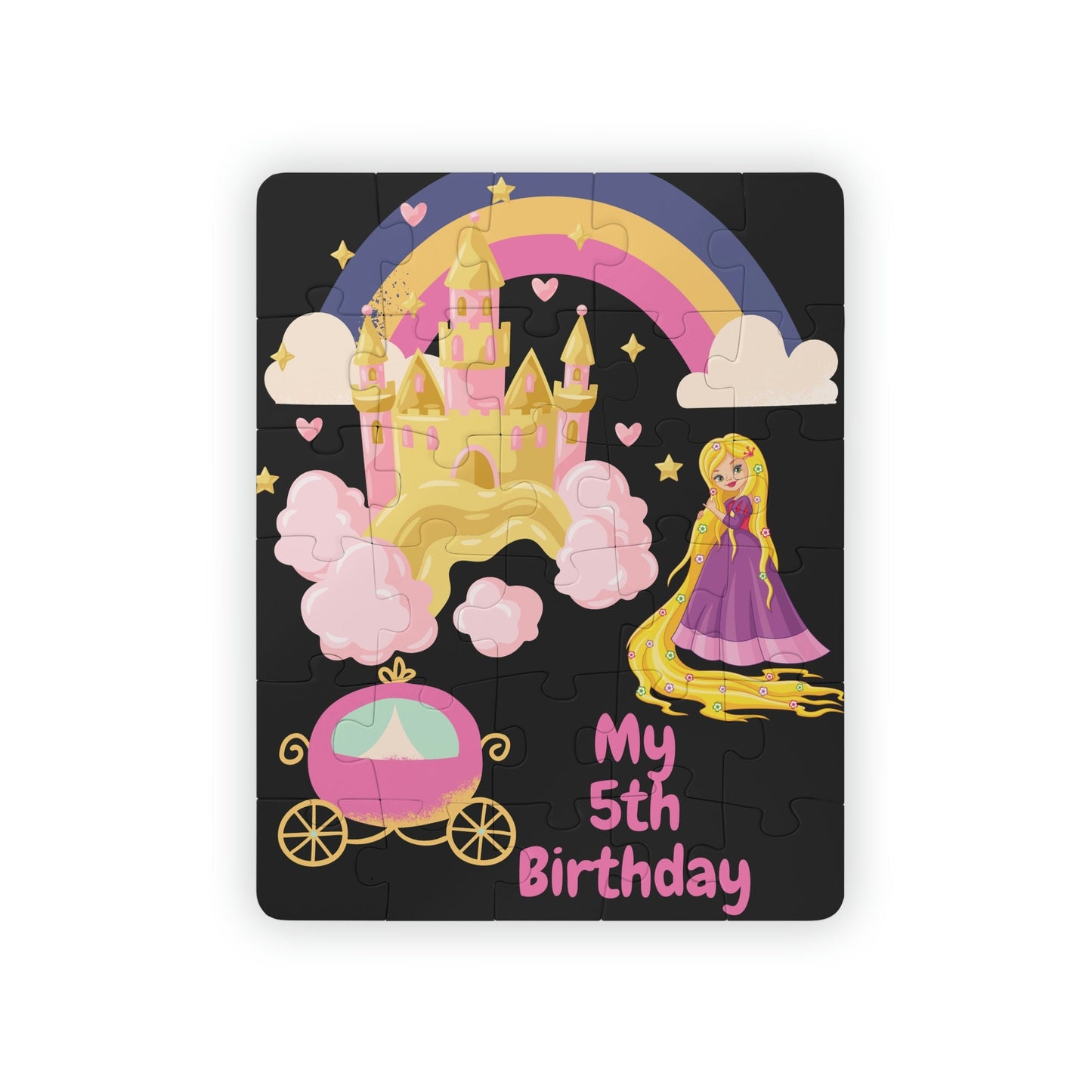 5th Birthday Princess Theme Kids Puzzle 30-Piece/Princess Theme Customized Gift/Kids Party Birthday Present/Trending Now/Girls Party