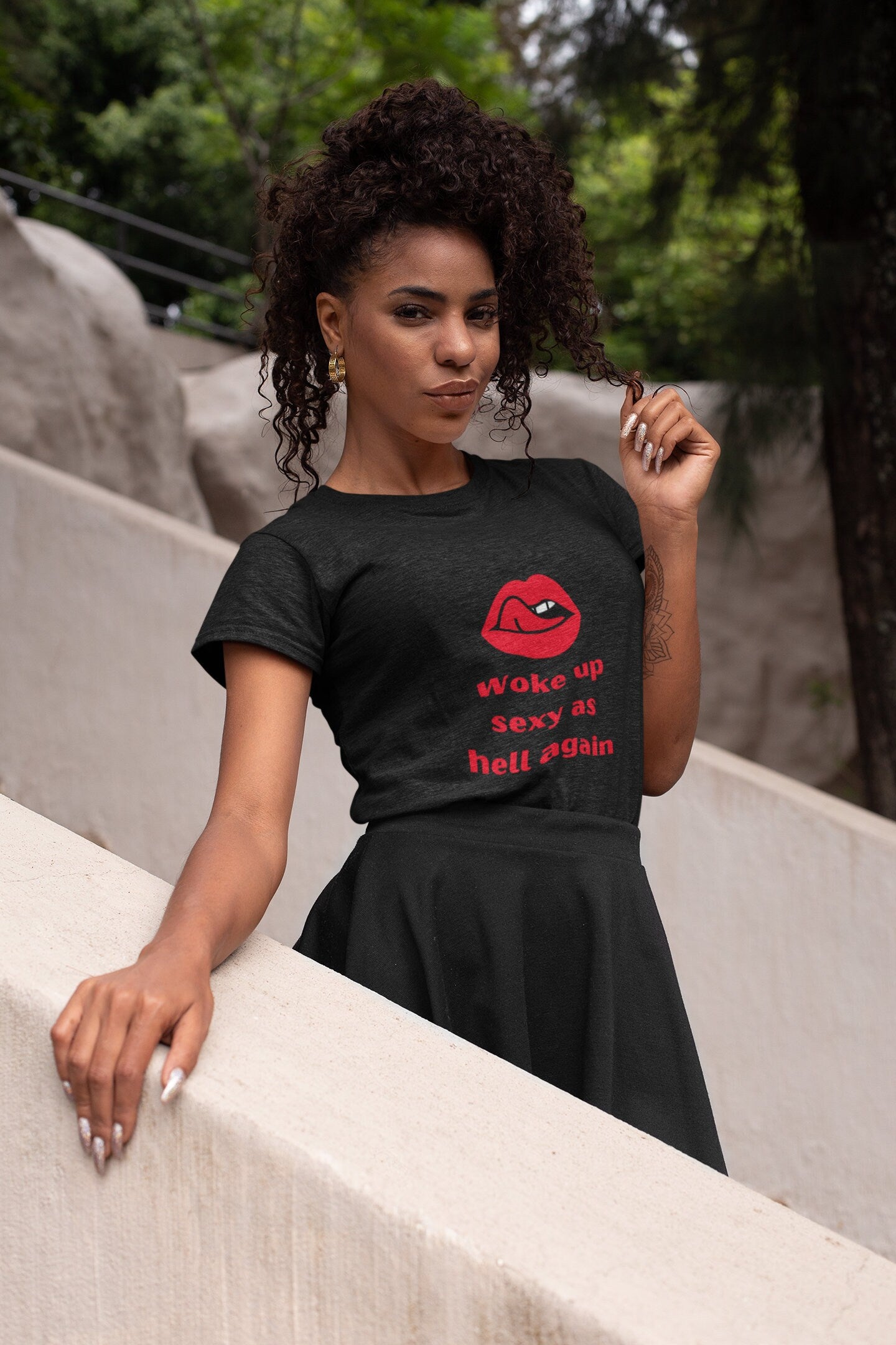 Sexy As Hell Women Personalized T-shirt/Birthday Customized Shirt/Red Lips Sexy T-shirt Gift Idea Trending Now/Bestie Gift/Sister