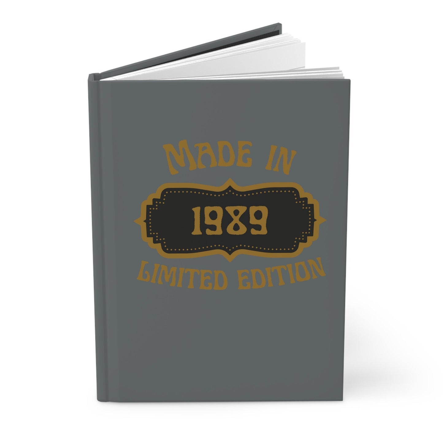 Made In 1989 Hardcover Journal Matte/34th Birthday Personalized Gift Idea/Customized 34th Birthday Present/Gag Gift/Vintage Trending