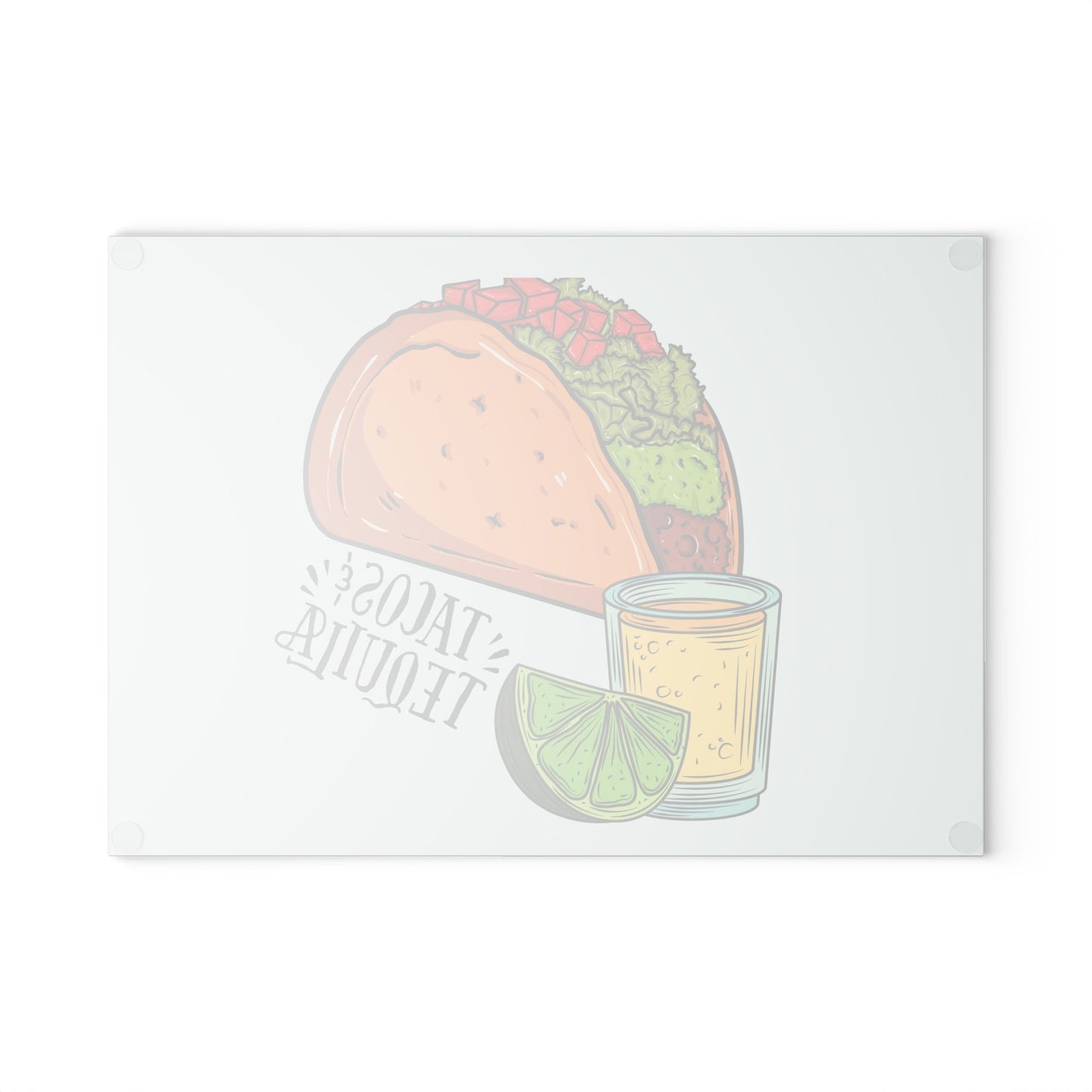 Tacos And Tequila Glass Cutting Board/Mexican Taco Night/Latino Fiesta Kitchen Item/Tequila Lovers/Taco Tuesday Birthday Theme Idea